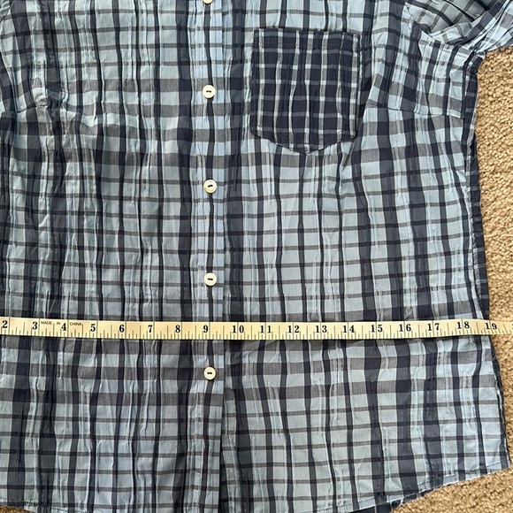 Foxcroft Easy Care Blue Checkered Crinkle Shirt Women’s 8 Business Casual - Picture 5 of 8